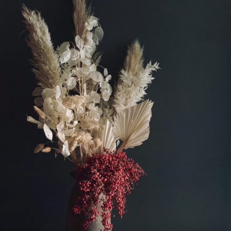pampas grass arrangement in vase